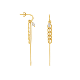 Hoop Chains and Pearl Stud Earrings