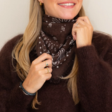 100% Cashmere Bandana - Dark Brown