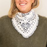 100% Cashmere Bandana - Ecru