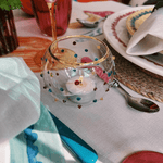 confetti glass tea light holder