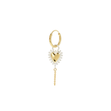Single Bravery Heart Hoop Earring