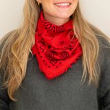 100% Cashmere Bandana - Red