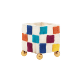 tea light holder anna nina groovy checkered