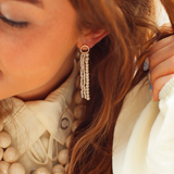 Circle Pearls Strings Stud Earrings