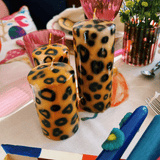 Small Leopard Print Pillar Candle
