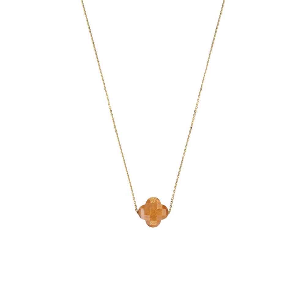Necklace_Clover_Golden_Sunstone