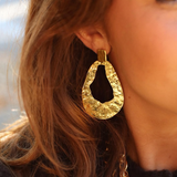 Folded Open Drop Stud Earrings
